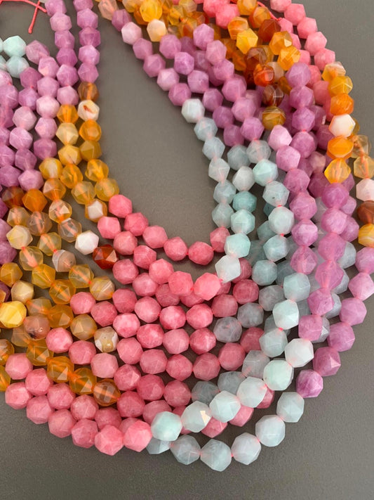 8mm multicut Mix Agate Strand 21683