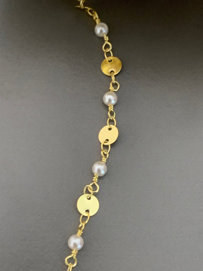 Pearl Chain with Coin per feet 21596