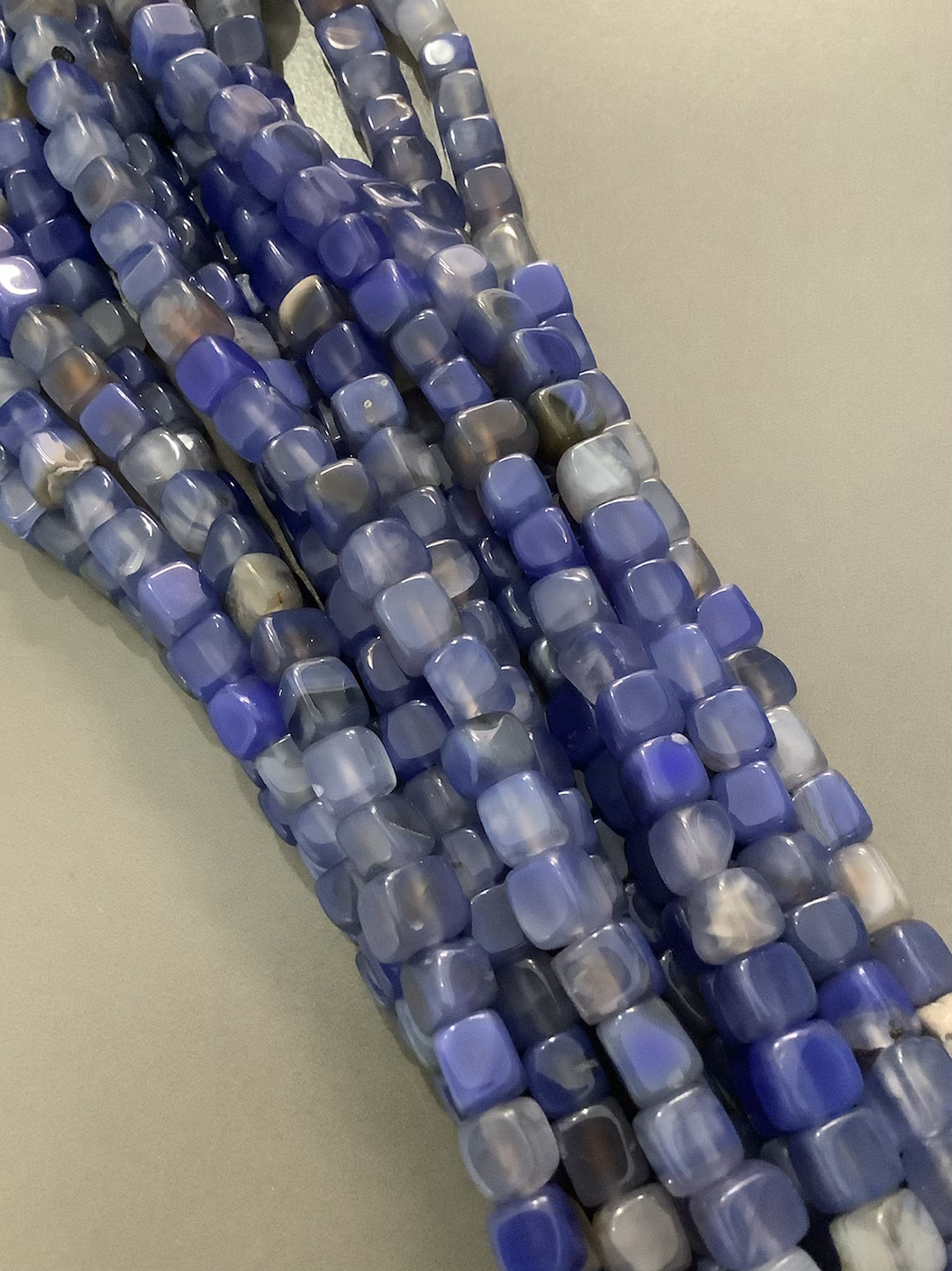 8mm Square Agate Glossy Qty 49 beads per strand 21714