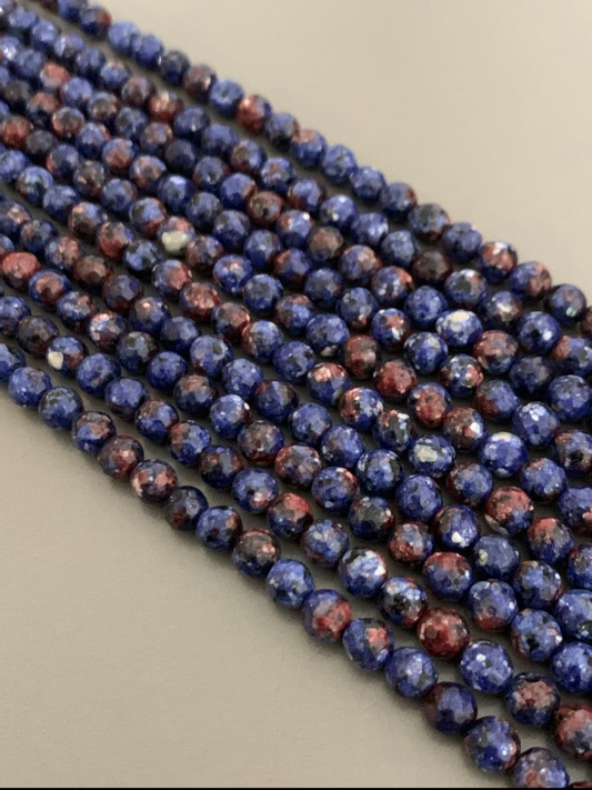 6mm blue cobalt/brown strand ágata 21532