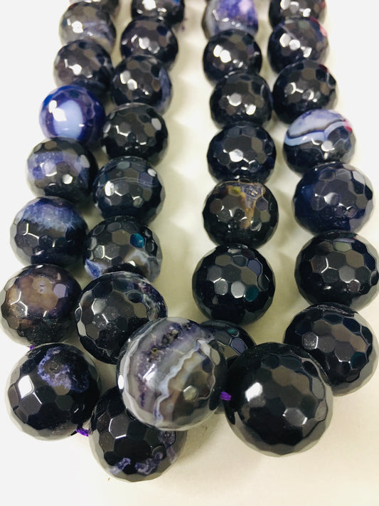 18mm Violet Agate Faceted Strand / Agata