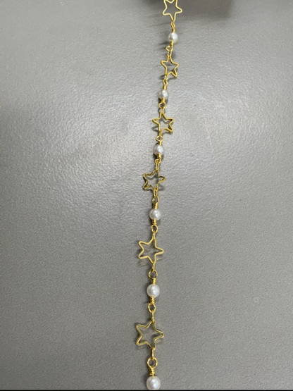 Star with Pearls Chain per feet 21501