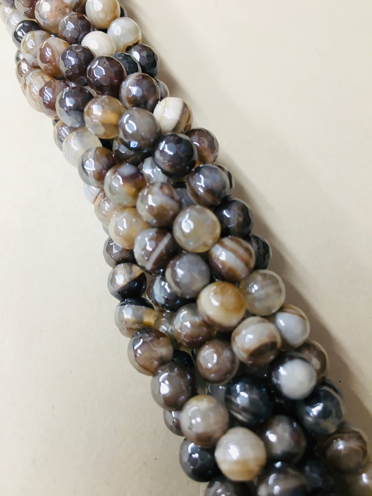 6mm Brown Agate Faceted Strand / Agata 20169