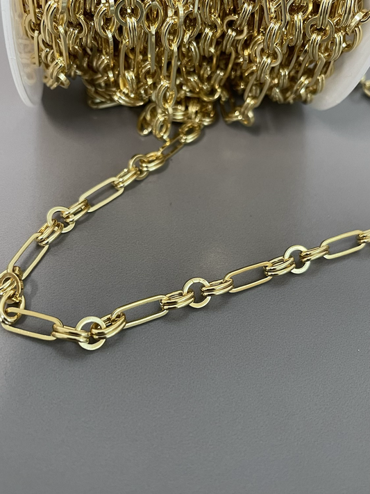 13mm oval link chain double by ft 22329 chain is 18k