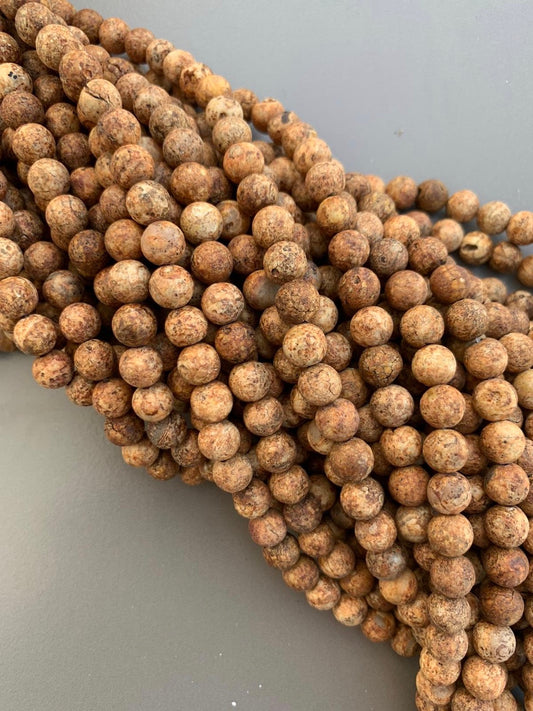 8mm Wood Jasper Matte Qty 46 beads per strand 21753