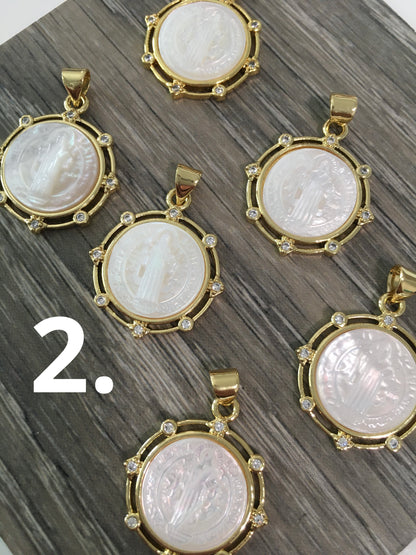19mm mop Virgen/Saint Pendant 24622/24620/24621