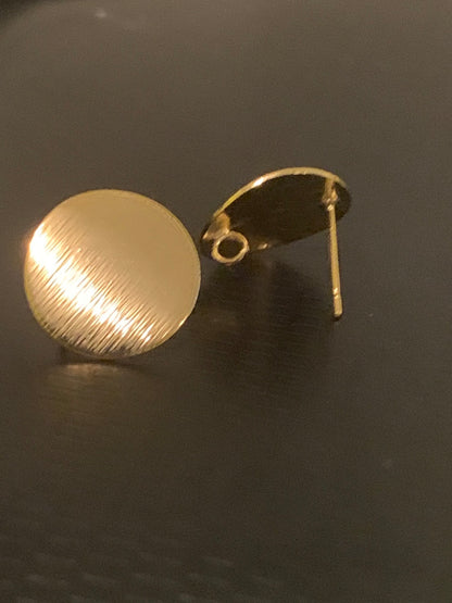 15mm round post earring 1 pair / pantallas 19944-17453