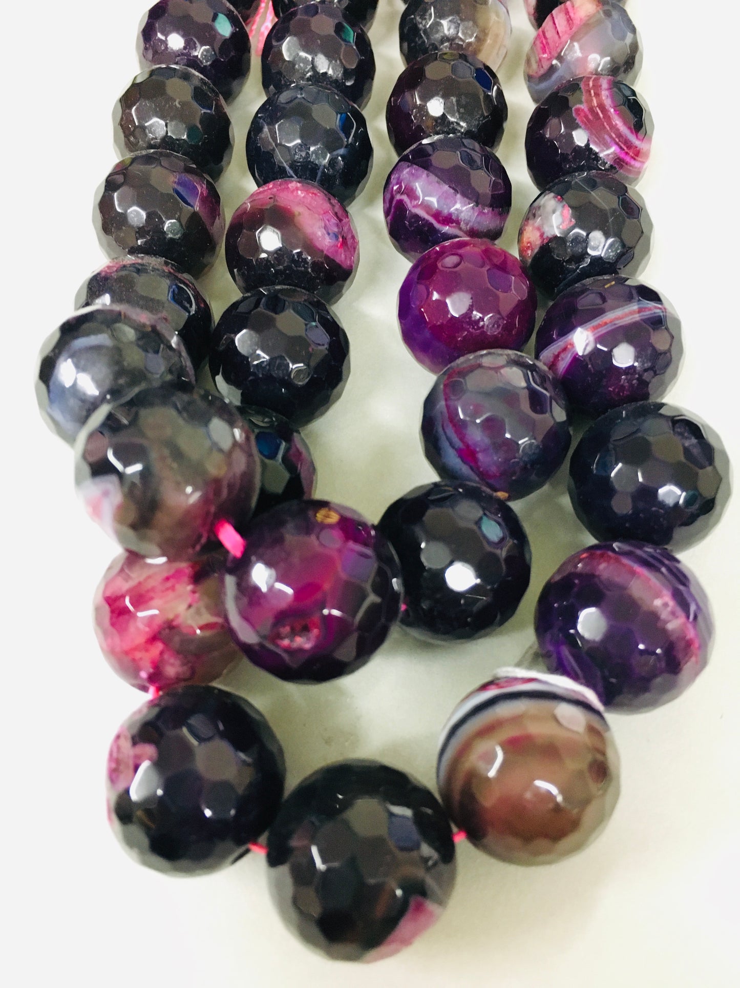 18mm Pink Agate Faceted Strand / Agata