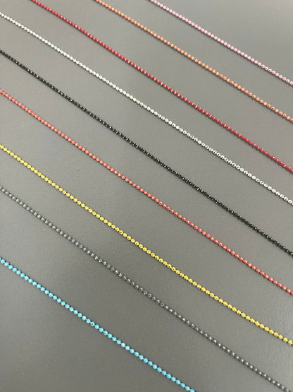 1.5mm ball chain different colors 30inch with clasp 18226