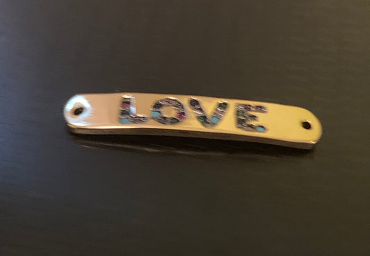 28mm love rainbow plaque / Amor Conector