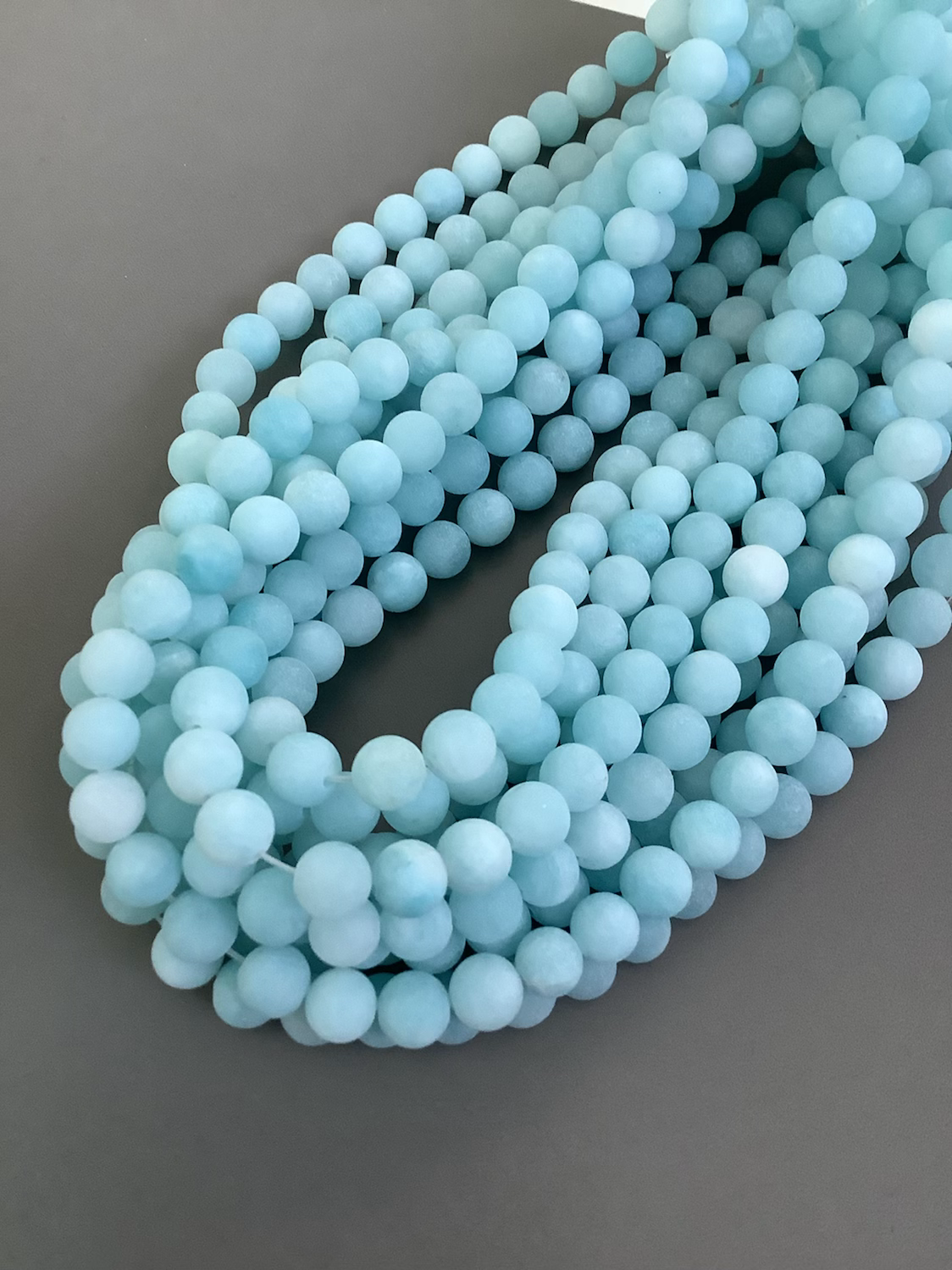 8mm Blue Jade Matte strand Qty 46 bead per strand 21760