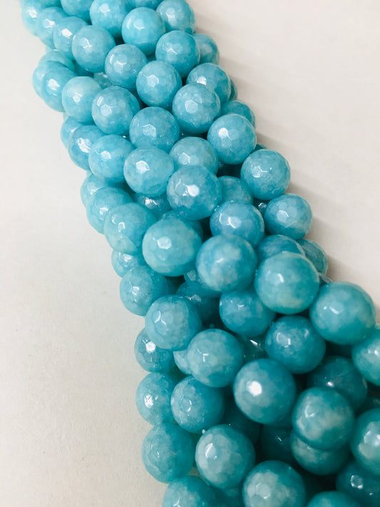 8mm Blue Agate Faceted Strand / Agata