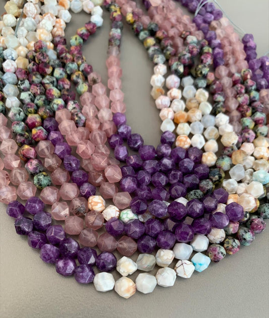 8mm multicut Mix Agate Strand 21683