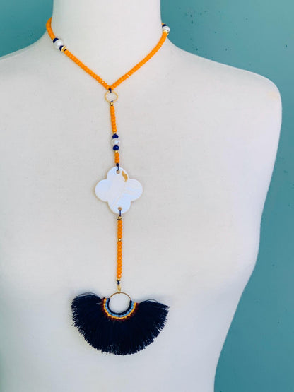 Orange Adjustable Necklace