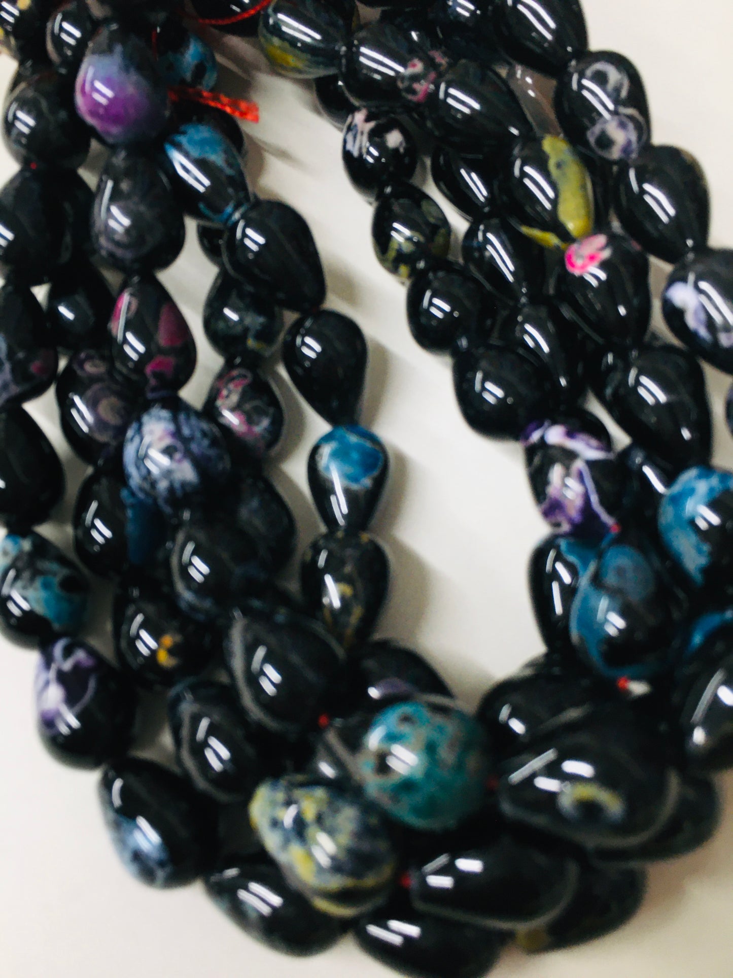 18mm Black with Different Colors Drop Agate / Agata
