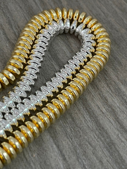 8x3mm rondelle silver 22622/gold 22623