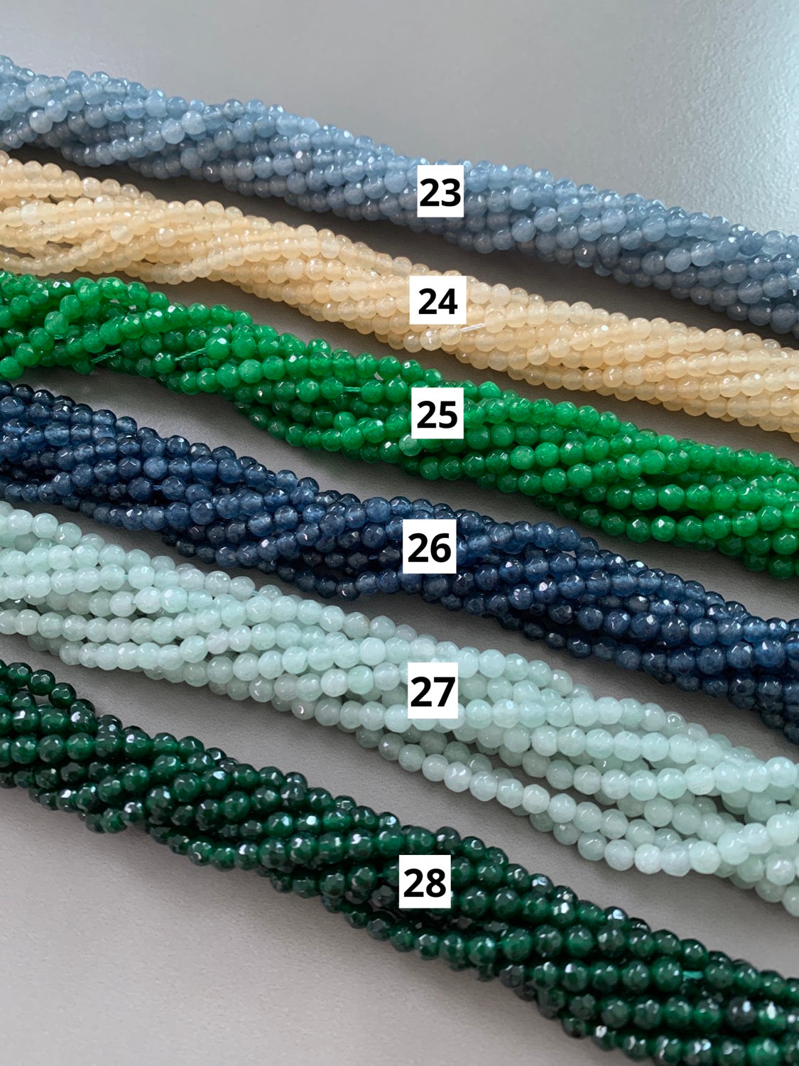 4mm Jade faceted strand qty 90 per strand  21566