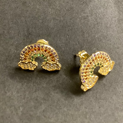 12mm hoop rainbow multicolor pave qty 1 pair 18600