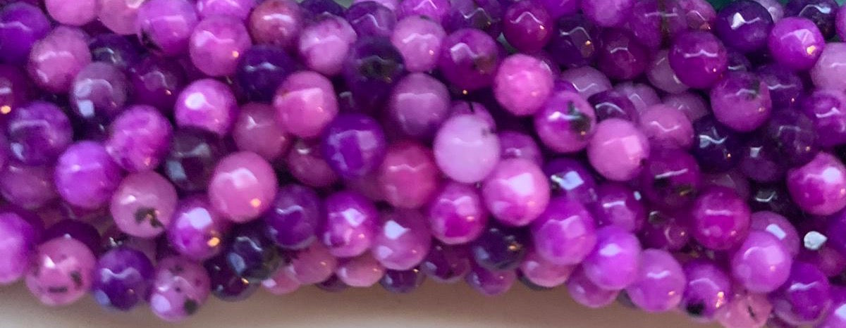 4mm Violet Jade Faceted Strand