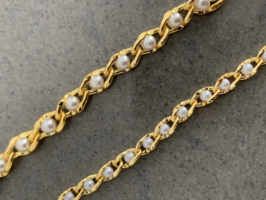 Twist chain gold filled with pearl 21559/21560