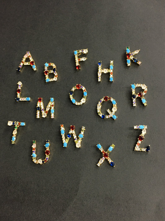19mm Letter with Pave Multicolor Qty 1 / Letra 18410