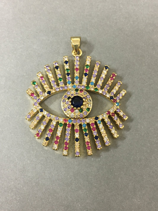 38mm Open Eye Multicolor Pendant / Ojo 19900