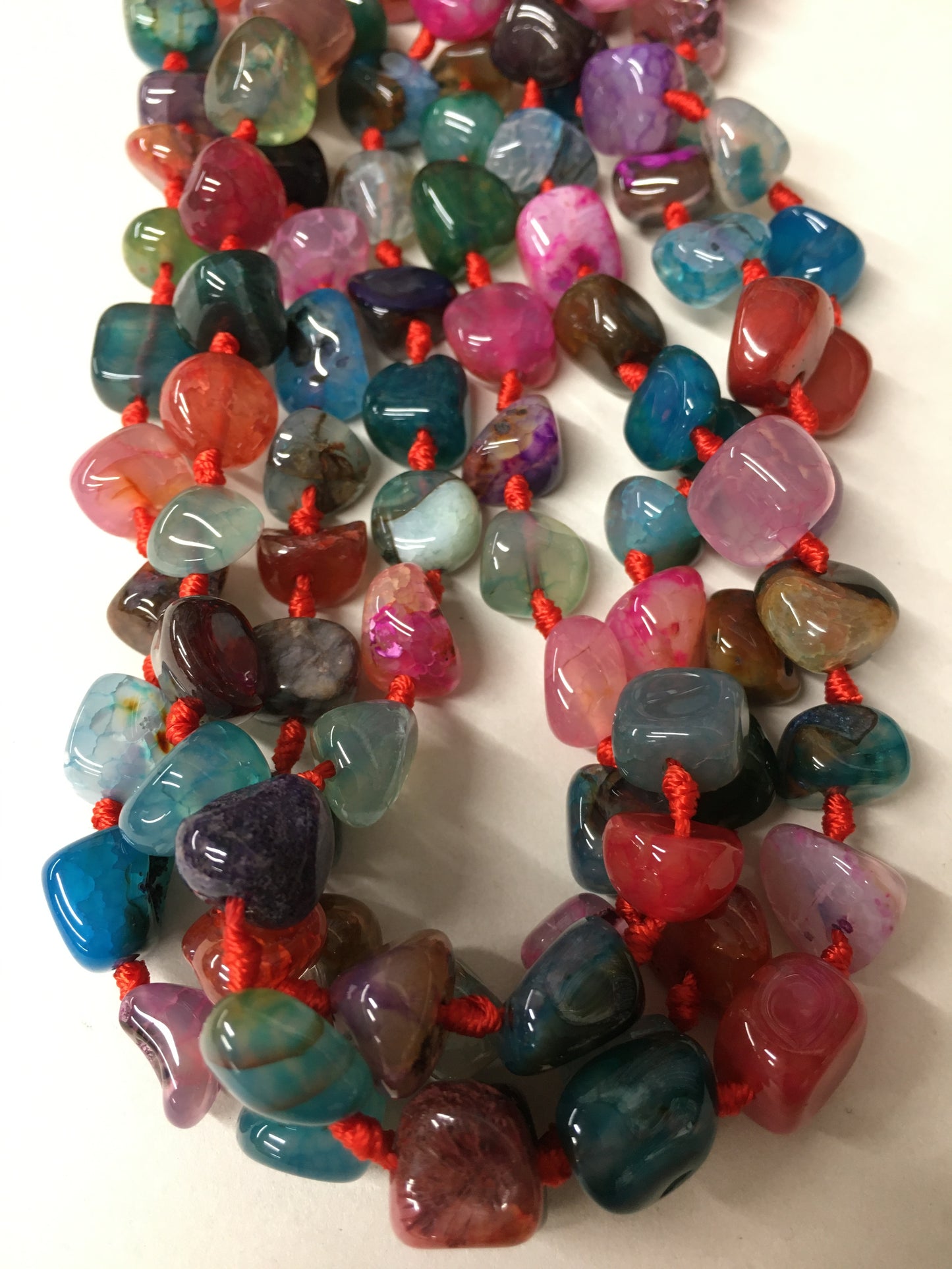 Irregular Multicolor Agate Strand / Agata