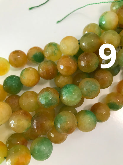 12mm Faceted Jade Round Strand Qty1- 24209