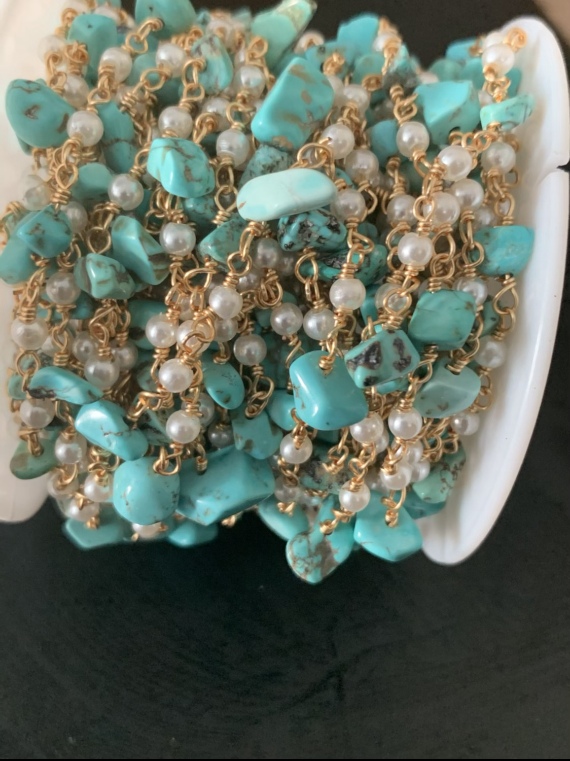 Turquoise blue- green chip gold by ft 21422