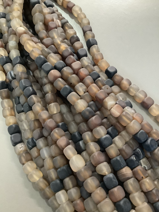 8mm Square Agate Matte Qty 50 beads per strand 21715