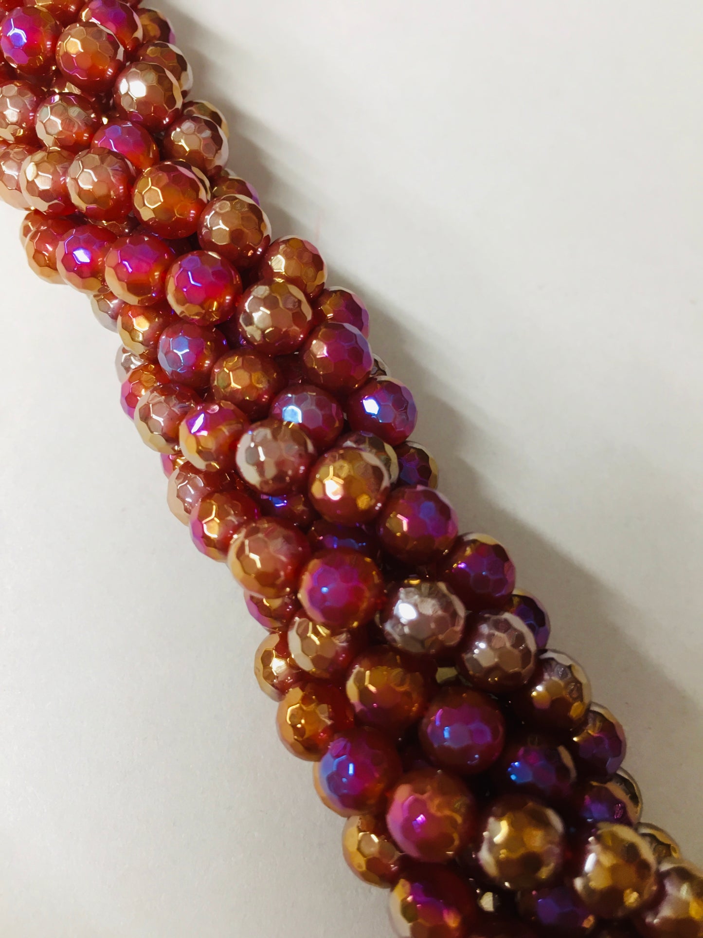 6mm Red Agate Faceted Strand / Agata 20169