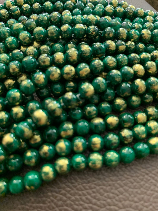 6mm gemstone dark green 20730