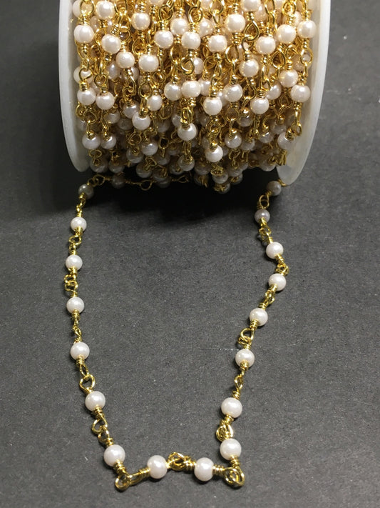 3mm pearl wrapped chain per feet 21173