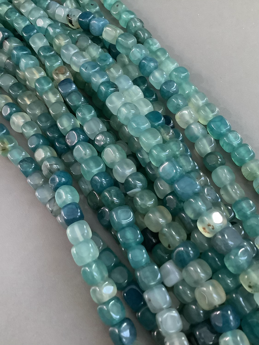 8mm Square Agate Glossy Qty 50 beads per strand 21714