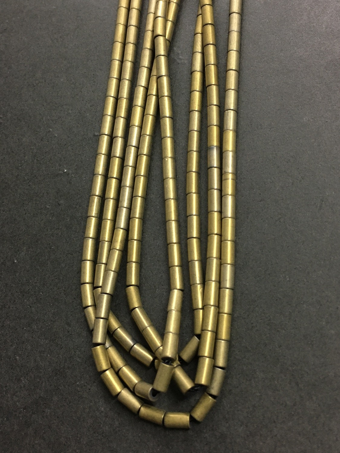 4-5mm Tubular Hematite Gold 11726