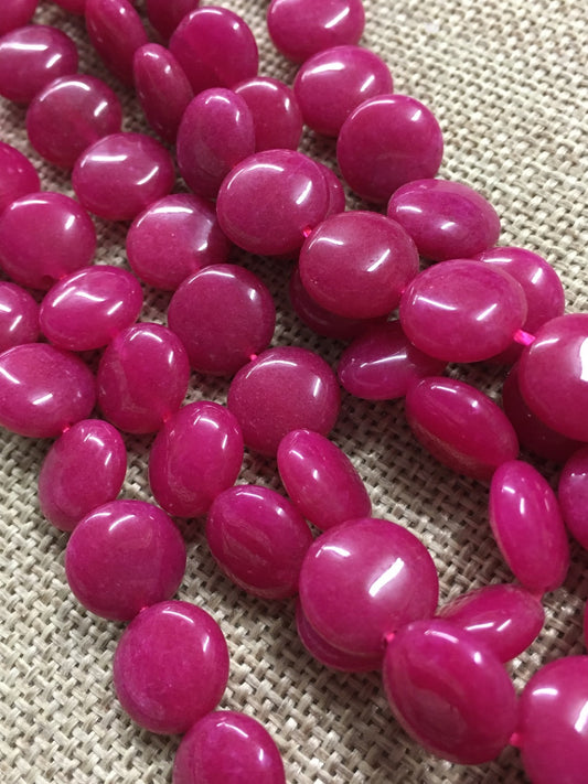 9mm Jade Coin Puffy magenta Qty 41 / 13712