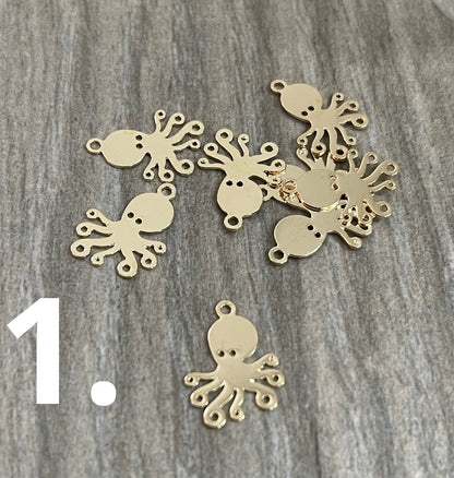 16-14mm Octopus/ Whale Charms qty1- 22562/22558