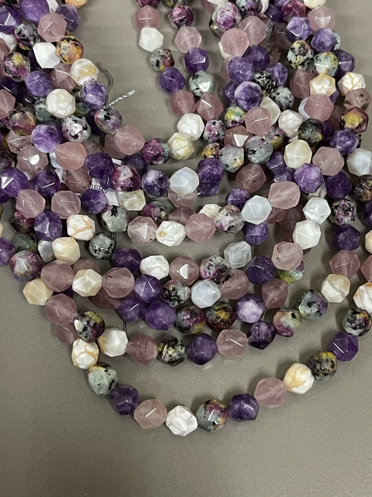 8mm multicut Mix Agate Strand Qty 46 Beads per Strand 21780