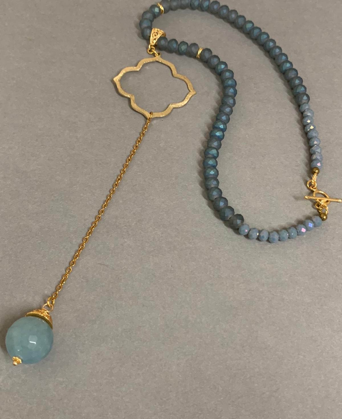 16 inches Blue Necklace