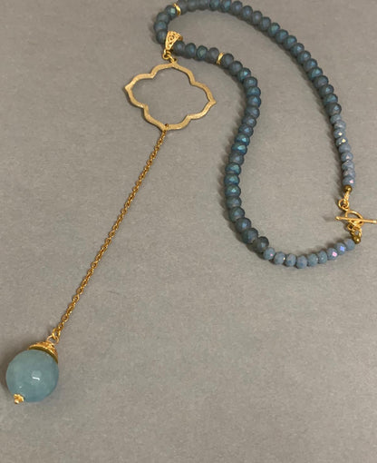 16 inches Blue Necklace