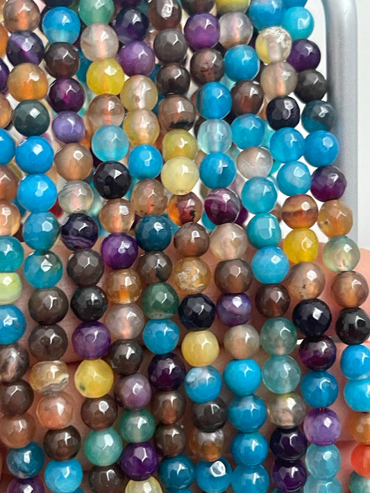 6mm multicolor agate blue/vio 21541