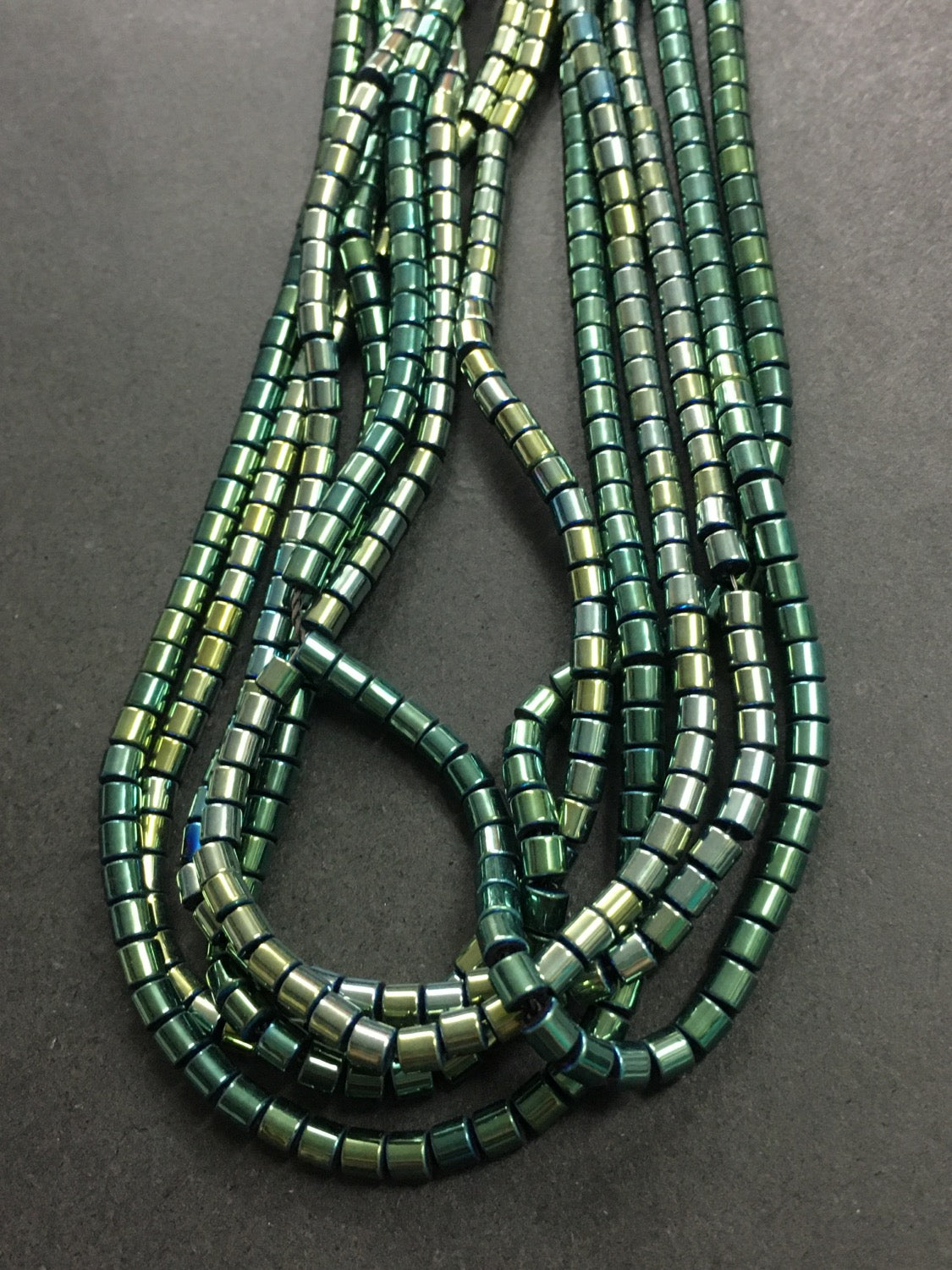 3x2.5mm Tubular Hematite Green