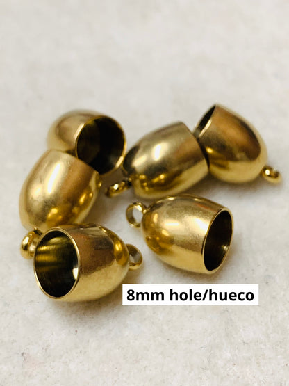 Gold SS Cap For Cord Qty 6