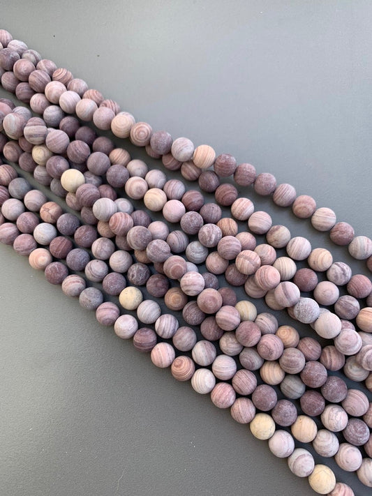 8mm jasper mauve Qty 46 beads per strand 21807