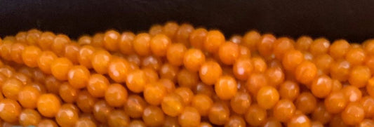 4mm Orange Jade Faceted Strand 20271