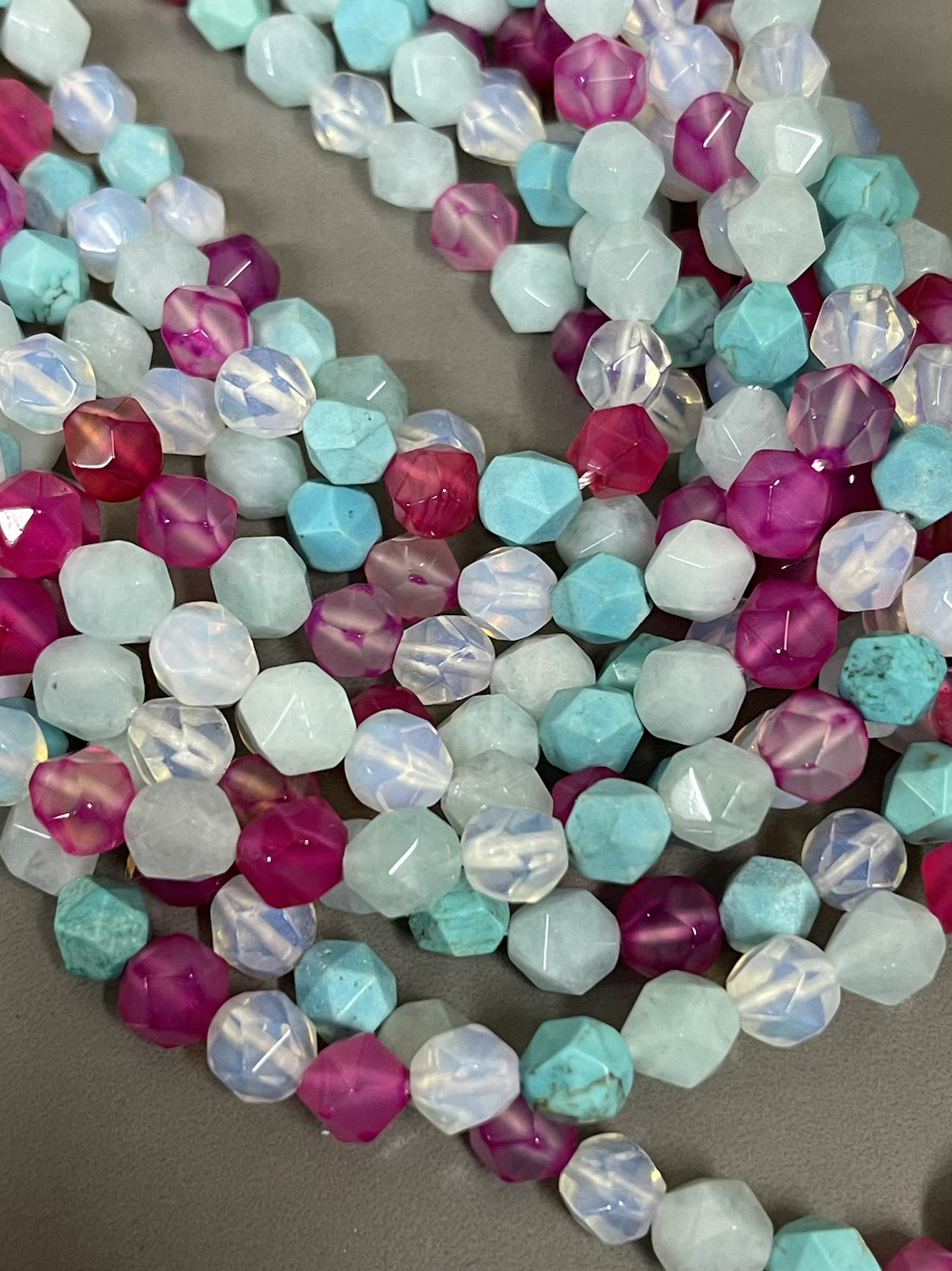 8mm multicut Mix Agate Strand Qty 46 Beads per Strand 21780