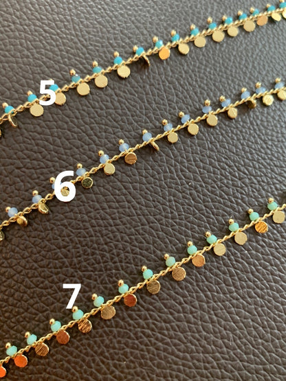 Coin chain with beads per 1 feet