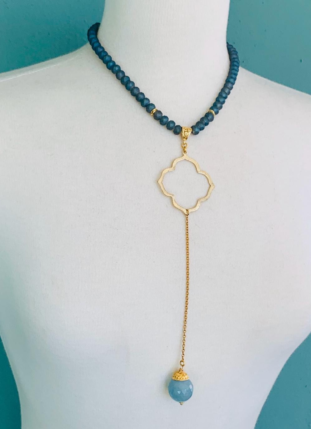 16 inches Blue Necklace