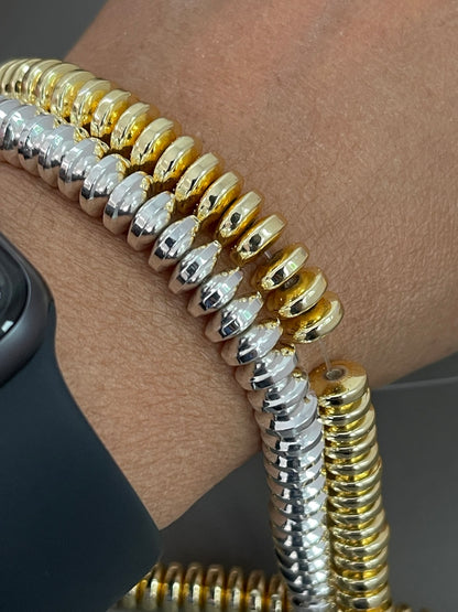 8x3mm rondelle silver 22622/gold 22623