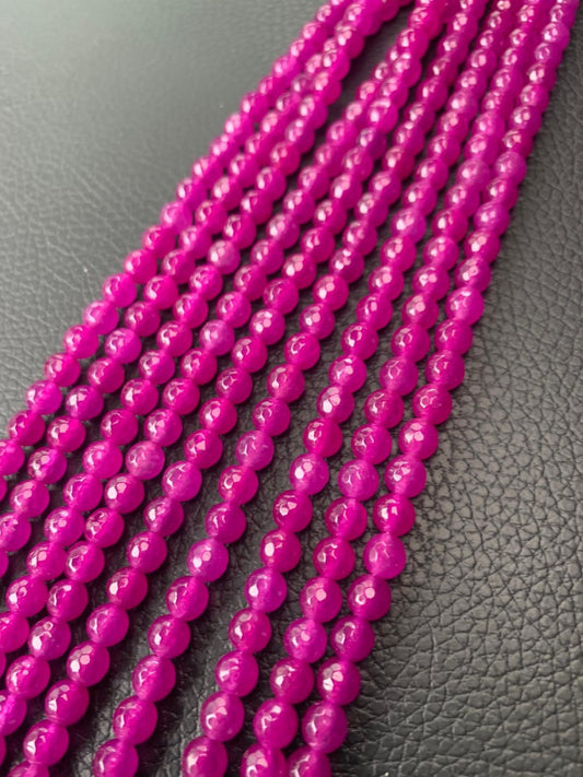 6mm Faceted Jade Qty 60 beads per strand